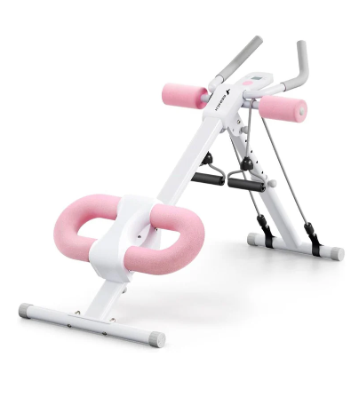MERACH Adjustable Ab Trainer Foldable Machine for Abs Workout at Home Gym - White